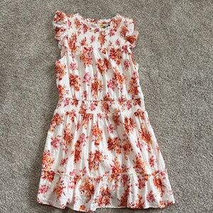 LOFT Floral Dress - White and Orange